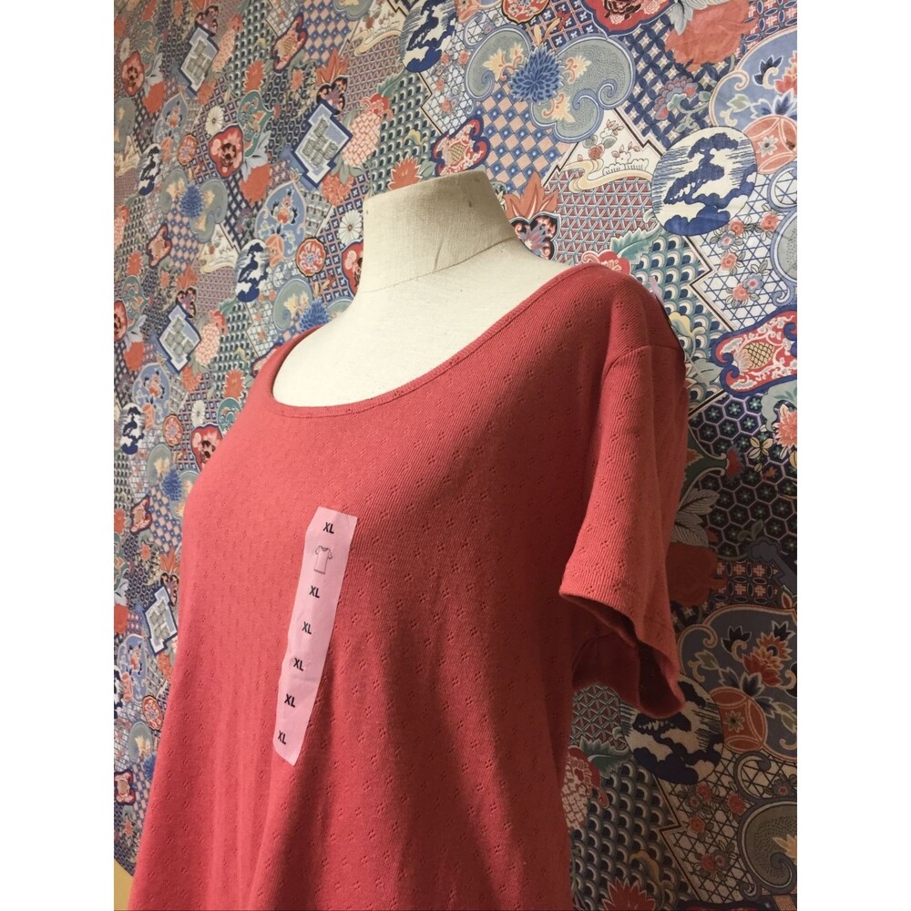 NWT Old Navy Womens XL Burnt Orange Shirt Blouse Short Sleeve Knit Top $20